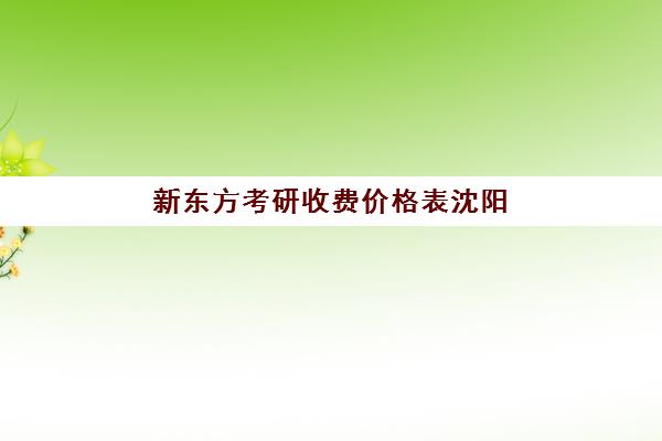 新东方考研收费价格表沈阳(沈阳考研报班价格一览表)