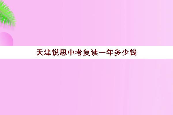 天津锐思中考复读一年多少钱(天津可以复读的高中)