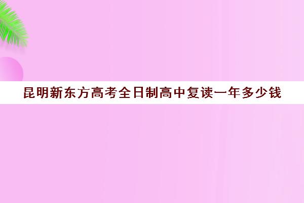 昆明新东方高考全日制高中复读一年多少钱(昆明高中复读有哪些学校比较好一点)