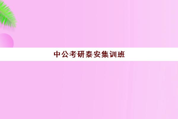 中公考研泰安集训班(中公考研协议班怎么样)