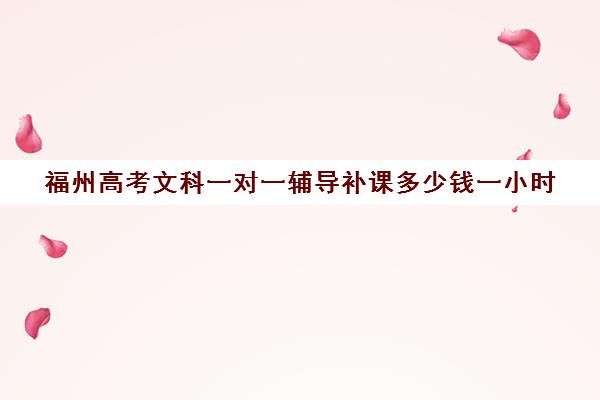 福州高考文科一对一辅导补课多少钱一小时(福州一对一辅导哪家好)