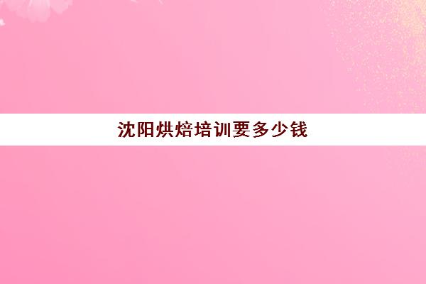 沈阳烘焙培训要多少钱(烘焙培训班一般要花多少钱)