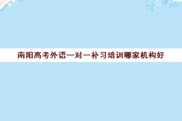 南阳高考外语一对一补习培训哪家机构好