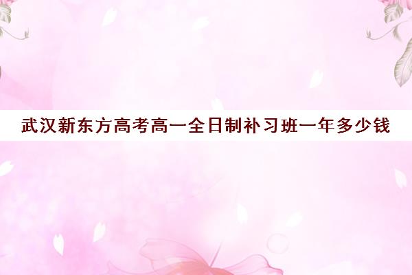 武汉新东方高考高一全日制补习班一年多少钱