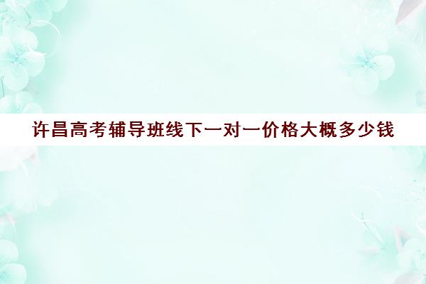 许昌高考辅导班线下一对一价格大概多少钱(高三一对一补课一般多少钱一小时)