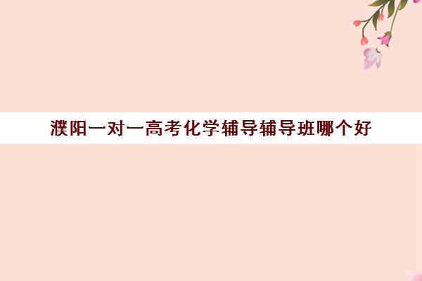 濮阳一对一高考化学辅导辅导班哪个好(濮阳寒假辅导班招聘信息)