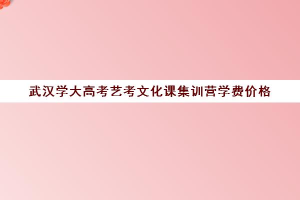 武汉学大高考艺考文化课集训营学费价格(武汉高考培训机构排名前十)