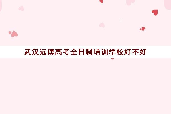 武汉远博高考全日制培训学校好不好(武汉高三全日制的培训机构有哪些)