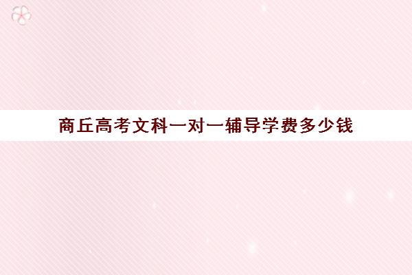 商丘高考文科一对一辅导学费多少钱(商丘一对一课时收费)