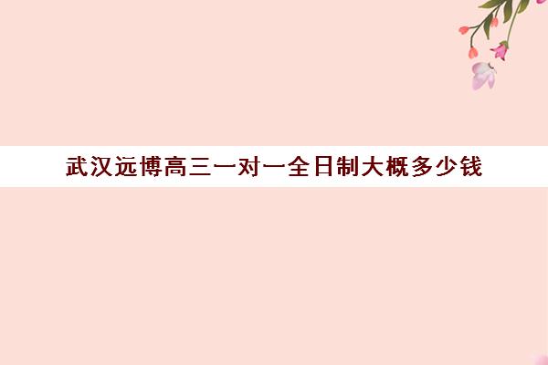 武汉远博高三一对一全日制大概多少钱(黄冈高中复读班收费标准)