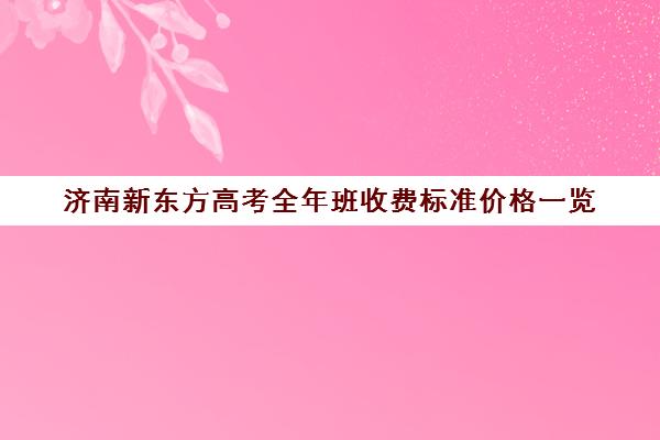 济南新东方高考全年班收费标准价格一览(新东方一对一收费明细)