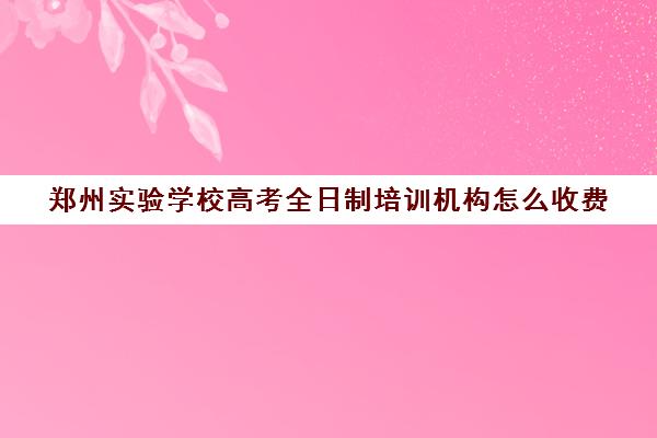 郑州实验学校高考全日制培训机构怎么收费(郑州高考辅导机构哪个好)