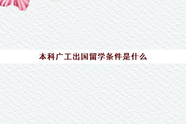 本科广工出国留学条件是什么(广岛大学回国认可度)