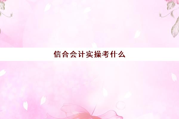 信合会计实操考什么(农村信用社考试是线上还是线下)