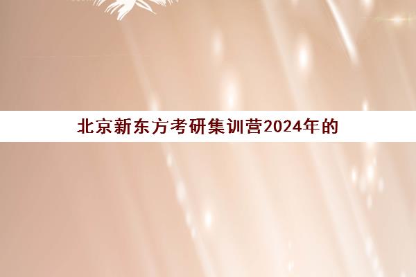 北京新东方考研集训营2024年的(新东方考研集训营有用吗)