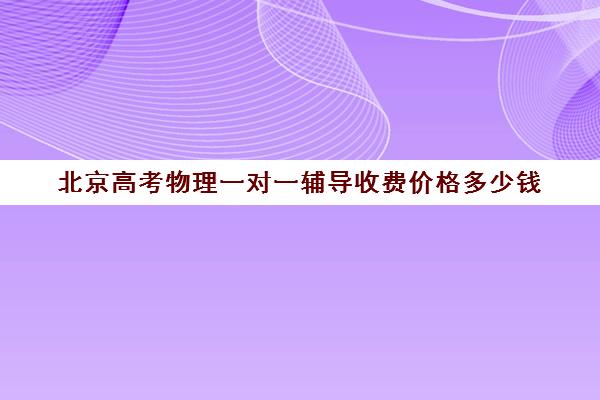 北京高考物理一对一辅导收费价格多少钱(高中物理一对一辅导价格表)