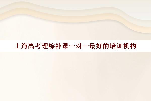 上海高考理综补课一对一最好的培训机构(上海高考补课机构排名)