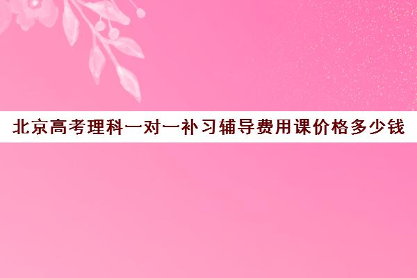 北京高考理科一对一补习辅导费用课价格多少钱