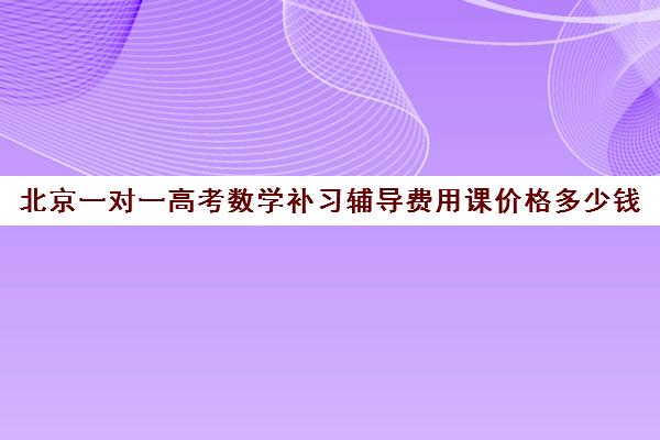 北京一对一高考数学补习辅导费用课价格多少钱