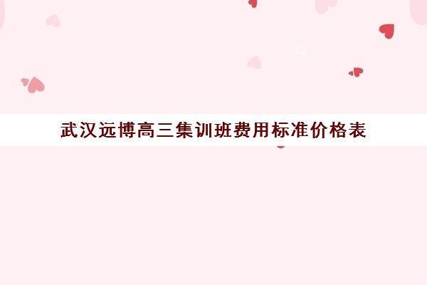 武汉远博高三集训班费用标准价格表(上海高三一对一辅导价格表)