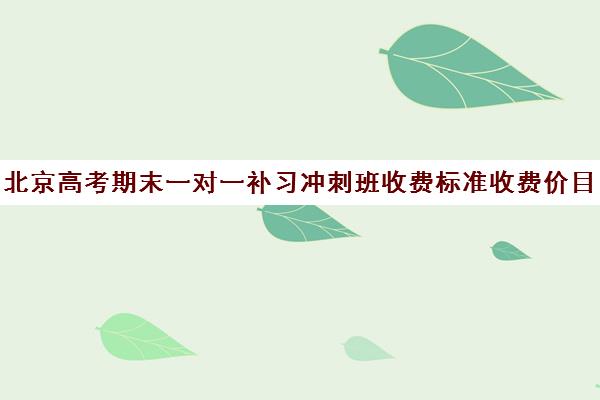 北京高考期末一对一补习冲刺班收费标准收费价目表