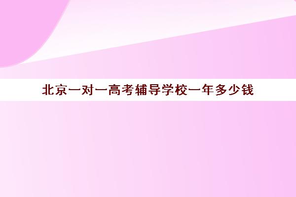 北京一对一高考辅导学校一年多少钱(北京大学生家教一对一收费标准)