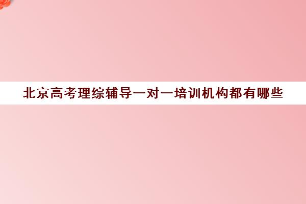 北京高考理综辅导一对一培训机构都有哪些(高考辅导机构排行榜是怎样的)