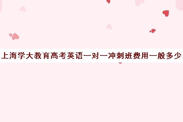 上海学大教育高考英语一对一冲刺班费用一般多少钱（学大教育高三全日制价格）