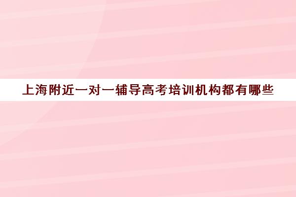 上海附近一对一辅导高考培训机构都有哪些(培训辅导机构)