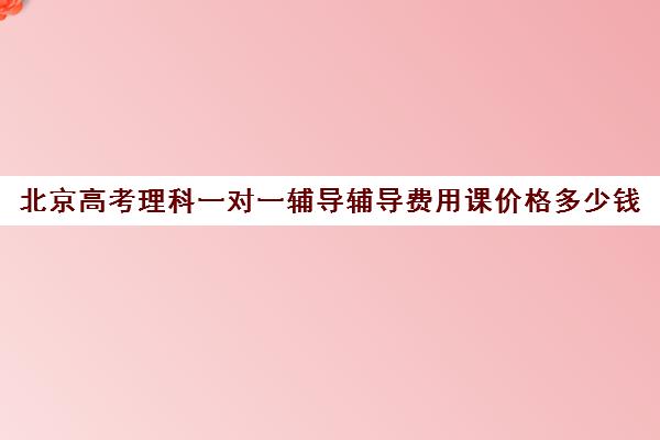 北京高考理科一对一辅导辅导费用课价格多少钱(高考前一对一补课有效果吗)