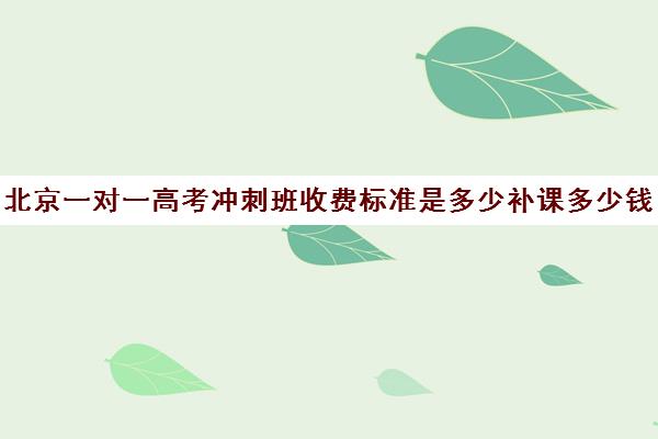 北京一对一高考冲刺班收费标准是多少补课多少钱一小时(高考冲刺班一般收费)