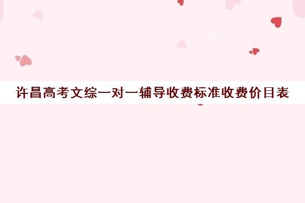 许昌高考文综一对一辅导收费标准收费价目表(北京一对一辅导价格表)