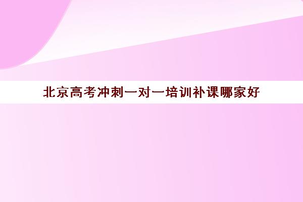 北京高考冲刺一对一培训补课哪家好(高考冲刺班一般收费)