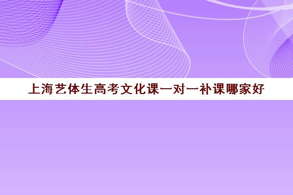 上海艺体生高考文化课一对一补课哪家好(上海艺考生文化课需要多少分?)