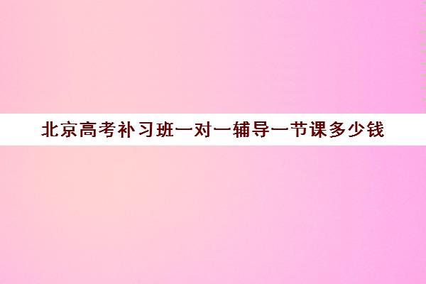 北京高考补习班一对一辅导一节课多少钱