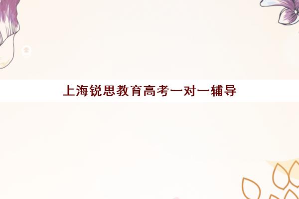 上海锐思教育高考一对一辅导(清大锐思教育上班好不好)