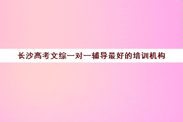 长沙高考文综一对一辅导最好的培训机构(长沙高考冲刺辅导班)