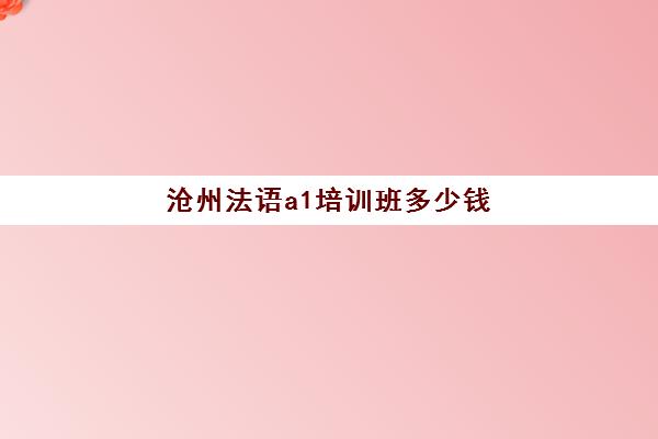 沧州法语a1培训班多少钱(德语a1什么水平)