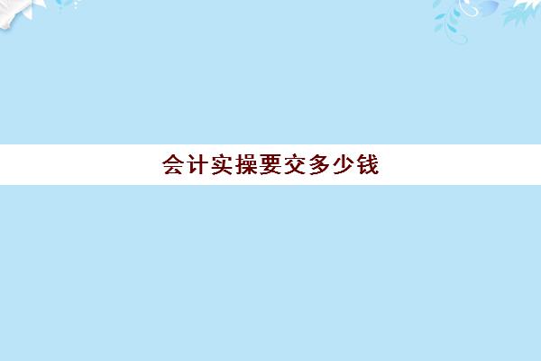 会计实操要交多少钱(0基础学会计学费多少钱)