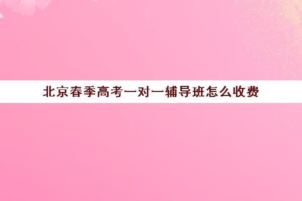 北京春季高考一对一辅导班怎么收费(上春季高考班有意义吗)