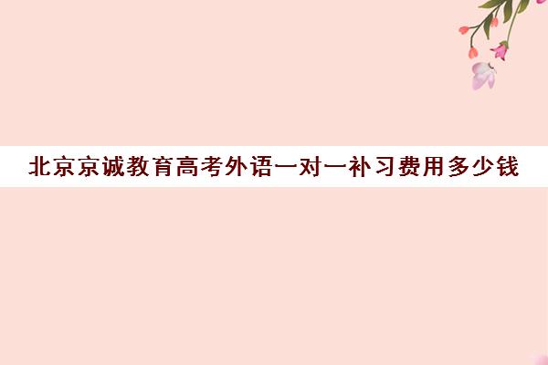 北京京诚教育高考外语一对一补习费用多少钱