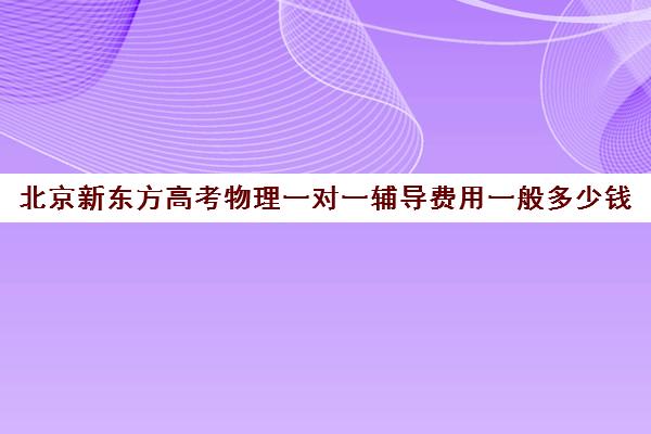 北京新东方高考物理一对一辅导费用一般多少钱（新东方高三一对一好吗）