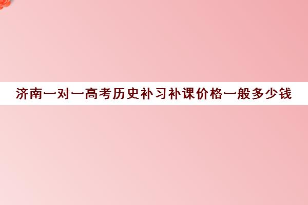 济南一对一高考历史补习补课价格一般多少钱