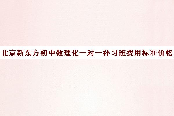 北京新东方初中数理化一对一补习班费用标准价格表