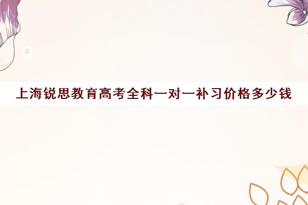 上海锐思教育高考全科一对一补习价格多少钱