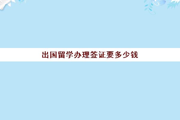 出国留学办理签证要多少钱(出国办理签证需要多少钱)