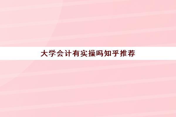 大学会计有实操吗知乎推荐(大学会计和培训班会计的区别)