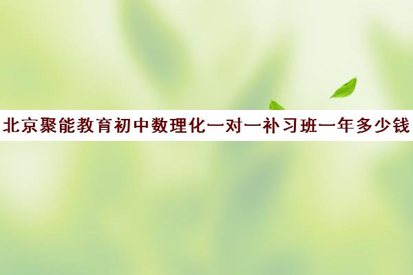 北京聚能教育初中数理化一对一补习班一年多少钱