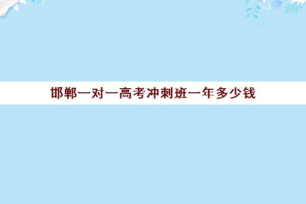 邯郸一对一高考冲刺班一年多少钱(高三辅导一对一多少钱)