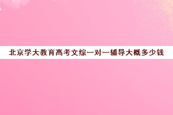 北京学大教育高考文综一对一辅导大概多少钱（高考培训机构排名最新）